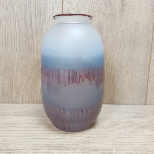 Goebel glass vase 70s frosted - goebel,
