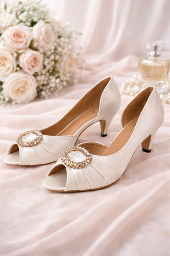 Woman satin bridal shoe - bridal, 2"