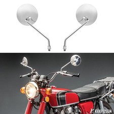 2x Round Side Mirrors Chrome For Honda CB350 CB360 CB450 CB500T CB550 CB750 650