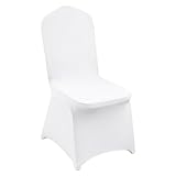 VEVOR Stretch Spandex Folding Chair Covers, Universal Fitted Chair Cover, Removable Washable Protective Slipcovers, for Wedding, Holiday, Banquet, Party, Celebration, Dining (30PCS White)