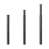 EVERGOODS Table Legs 710-1100mm - Heavy Duty Cylindrical Furniture Legs for Desk Kitchen Island Breakfast Table & Worktops (Black)