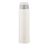 Zojirushi SM-SF60-WM Water Bottle, Direct Drinking, One-Touch Opening, Stainless Steel Mug, 20.3 fl oz (600 ml), Pale White