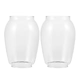 Cabilock 2Pcs Vintage Kerosene Lamp Glass Shade, Retro Lantern Glass Lampshade, Clear Oil Lamps Chimney for Outdoor Camping Decor