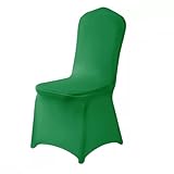 Chair Covers Spandex Universal Slipcovers Dining Chair Cover Wedding Banquet Party Arched Front (Emerald Green, 1)