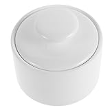 FUNNETOYU Vintage White Ceramic Sugar Bowl with Lid Coffee Sugar Jar for Kitchen Retro Style with Seal for Freshness Salt Holder Compatible Elegant Coffee Bar Accessory