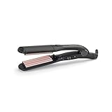 BaByliss Hair Crimper - Tourmaline Ceramic Coated Crimping Iron, 10 Heat Settings up to 210°C, Professional Styling Tool, Black, 2165CU