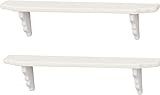 2Pcs White Dollhouse Wall Shelf, 1:12 Scale Miniature Storage Shelf for Kitchen Scene Decor Accessories