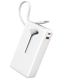 Power Bank Fast Charging, 22.5W Portable Charger 10000mAh, Small Battery Pack USB-C In & Out, Lightweight Powerbank with Built in Cable for iPhone 16/15/14/13/12, Samsung Galaxy, Xiaomi, Android etc