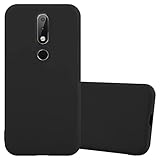cadorabo Case works with Nokia X6 / Nokia 6.1 PLUS in CANDY BLACK - Shockproof and Scratch Resistant TPU Silicone Cover - Ultra Slim Protective Gel Shell Bumper Back Skin