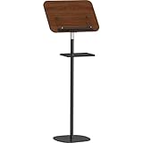 Snughome Lectern Podium Stand with Storage Tray, Height Adjustable Lectern Stand Mobile Podium, Portable Floor Standing Podium Lectern for Church, Weddings, Classroom, Speech