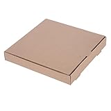 Fiesta Compostable Plain Cardboard Pizza Boxes 12 Inch (Pack Of 100), Kraft Colourway, Corrugated Construction, Takeaway Pizza Boxes, Recyclable, Home Or Catering Use, DC724