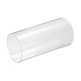 sourcing map Clear Rigid Acrylic Pipe, 75mm(2.95") ID x 80mm(3.15") OD 6" Round Polycarbonate Tube Plastic Tubing for Plumbing, Lighting, Aquarium, DIY Projects