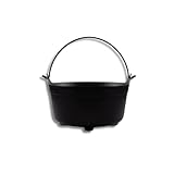 ARCUS Halloween Cauldron Bucket - 23cm Dia - Perfect for Trick or Treating - Durable Plastic with Carry Handle - Haunted Scary House Decoration Decor Holder for Snacks, Candy - Lightweight - Black