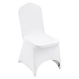 VEVOR 50pcs Chair Cover Wedding Spandex White Chair Covers Stretch Fabric Removable Washable Protective Slipcovers for Weddings Banquets Ceremony(Arched,50PCS)