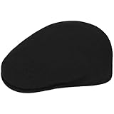 Kangol 504 Flat Cap by Women/Men - Men´s hat Wool with Peak All-Season Spring Summer Autumn Winter - XL (60-61 cm) Black