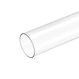 sourcing map Plastic Pipe Rigid Polycarbonate Round Tube Clear 1.2"(30mm) ID 1.3"(32mm) OD 9.6" (245mm) High Impact for Lighting, Models, Water Plumbing