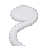 18ft White Fur Trim, White Faux Fur Fabric Ribbon for Christmas Tree Fluffy Tinsel Furry Trimmings for Hood Sewing Garland Xmas Party Indoor Home Room Decorations Accessories (3cm/1.2inch Wide)