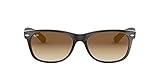 Ray-Ban Unisex New Wayfarer Classic Sunglasses, Tortoise With Light Brown Gradient Lens, 52 mm UK