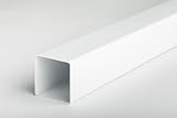 Plastic Square Tubes, PVC Box Section, Square PVC Pipe, 1 metre, 50x50, 25x25mm MW Profiles (50x50 mm, White)