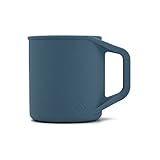 MYOTT Silicone Coffee Cup - Food Grade Silicone Camping Mug with Handle - Portable, Collapsible Coffee Mug - BPA Free, Dishwasher Safe and Microwave Safe 12- oz (Slate Blue, 1 Pack)