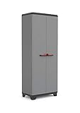 Keter Stilo High Indoor Garage Utility Multi purpose Cabinet - Grey/Black/Red