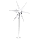 800W Wind Turbine Generator Kit, 12V 24V Vertical Winds Power Generator, 6-Blade Wind Energy Turbine System, Electromagnetic Electricity Generator for Renewable Power Supply, Home Farm RV Boat White