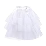 IBAKOM Girls Petticoat Half Slip Tulle Mesh Flower Girl Tutu Crinoline Skirt Drawstring Under Skirts Wedding Communion Hoopless Underskirt White - Tulle Short 3-8 Years