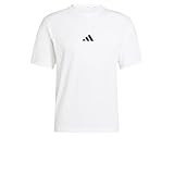 adidas Men's Essentials Small Logo Single Jersey TEE, White/Black, XL
