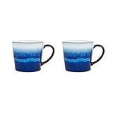 Denby - Blue Haze Large Coffee Mug Set of 2 - 400ml Stoneware Tea Mug Set - Dishwasher Safe, Microwave Safe