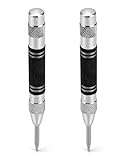 QWORK® 2 Pack Automatic Center Punch, 5" Spring Loaded Center Punch, Hole Marker Tool