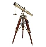 Vintage Brass Telescope On Tripod Stand - Df Lens Antique Desktop & Nautical Spyglass For Home Decor & Outdoor Adventures
