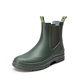 DREAM PAIRS Women Wellington Boots, Comfortable Chelsea Rain Boots for Hiking, Yard Work, Mucker Style Outdoor Activities,Size 5,Dark Green,SDRB2405W-E