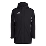 adidas Soccer Tiro 24 Stadium Parka Jacket - Stay Warm on the Sidelines with Recycled Materials, Black / White, S