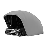 Stainless Steel Grey Carport, Foldable Retractable Car Awning, Semi-Automatic Durable Shelter, Mobile Folding Garage L5.5m * W 2.5m * H 2.3m