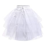 KAIAIWLUO Tutu Skirts,White Girls Petticoat Kids Skirts & Skorts Petticoat Underskirt Half Slip Petticoat for Child Kids Girl Size 3-8 Years