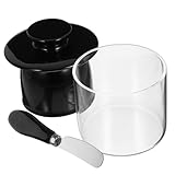 Zerodeko Ceramic Butter Keeper Crock with Sealable Lid Capacity Porcelain Storage Jar for Fresh Cheese and Dairy Round Butter Dish Container for Kitchen Use