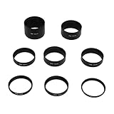 Astronomical Extension Tube, 8Pcs M48 Focal Length Extension Tube Kit, Astronomical Ring for Telescope, Cameras, Eyepieces, Length 3mm, 5mm, 7mm, 10mm, 12mm, 15mm, 20mm and 30mm