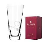 DIAMANTE Swarovski Conical Hand Cut Crystal Glass Vase ‘Romance’ with Swarovski Crystals 20cm in gift box