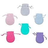 SHIQIZHIJIA 6 Pcs Velvet Jewellery Pouch Solid Color Candy Gift Bag Small Jewelry Gift Calabash Pouch with Drawstrings for Keeping Jewelry and Other Small Items (7cm x 9cm)