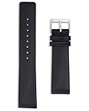 Buckle & Stitch Black Leather Replacement Watch Strap | Compatible with 22mm Skagen Screw Style Watches 233XXLSLB | 4 Screws Included | Aftermarket Watch Band (Black)