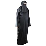 The Dragons Den Adults Traditional Burqa Robes & Hood Arabian Arab Muslim Chadri Burka Hijab Fancy Dress Costume [L-XL]