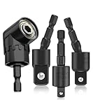 Bates- Impact Socket Adapter Set, Flexible Drill Bit Extension Set with Right Angle Drill Attachment, 105° Right Angle Drill Adaptor*1, and 360° Rotatable Impact Grade Socket Adapter*3 (1/4 3/8 1/2")