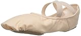 Capezio Hanami Canvas Split Sole Ballet Shoes for Women, No Drawstring, Leather Sole, Elasticated Flat Pink Ballet Shoes for Dance, Yoga, Gymnastics, 2037W, Light Pink, Adult Size 5.5