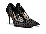 Sam Edelman Women's Hazel Mesh Pump Heels, Black Polka Dot Shoe, 7.5 UK