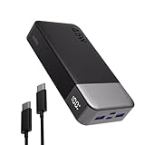 NOBIS Power Bank, 45W 20000mAh Portable Charger, USB C Fast Charging, 4 Ports External Battery Pack with LED Digital Display, Compatible with Laptop, Phone 15 14 13 Pro S23 S22 (Black)