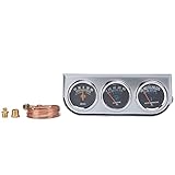 Ldafava Professional 52mm Triple Gauge Cluster Kit, Precision AMP, Oil Pressure, Water Temperature Meter Set with Stylish Illuminated Dials for Cars, Trucks, and Motorcycles