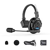 SYNCO Wireless Intercom Headset System, XTALK X1 2.4GHz Full Duplex Wireless Headset with 24H 1148FT Team Communication Real-time Monitoring（1PC）