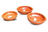 Valdearcos Set of 3 Terracotta Tapas Dishes/Cazuelas (14+16+18cm) diameter