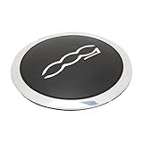 Center Wheel Hub Cap, Hup With Chrome Trim 68078419AC Heat Resistant Replacement for 500 Circle Letter OE 2012-2022 (White Letter)