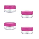 Empty Sample Pots, 4 Pcs Empty Plastic Cosmetic Jars, Clear Travel Cosmetic Container, Mini Cosmetic Containers, for Face Creams, Sample, Make-Up